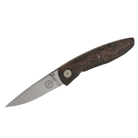 Lourens Prinsloo LL Liner Lock Folder w/Red Bushwillow Wood Handle