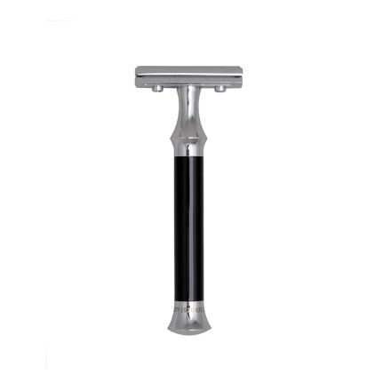 Giesen & Forsthoff Timor Safety Razor Black Acrylic/Polished Chrome Handle