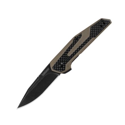 Kershaw Fraxion Tan G10 Black Carbon Fibre w/BlackWash Blade Finish