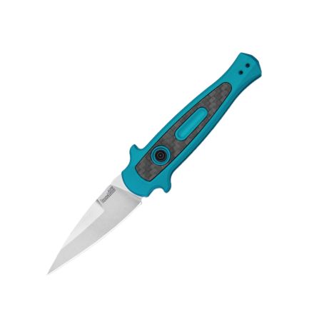 Kershaw Launch 12 Mini Stiletto Automatic Teal w/StoneWash Blade Finish