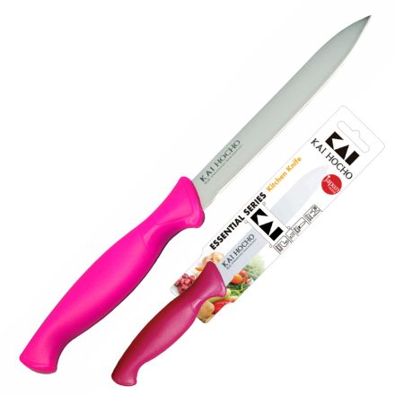 KAI Hocho Kitchen Knife Plain Pink 11 cm - Display Pack