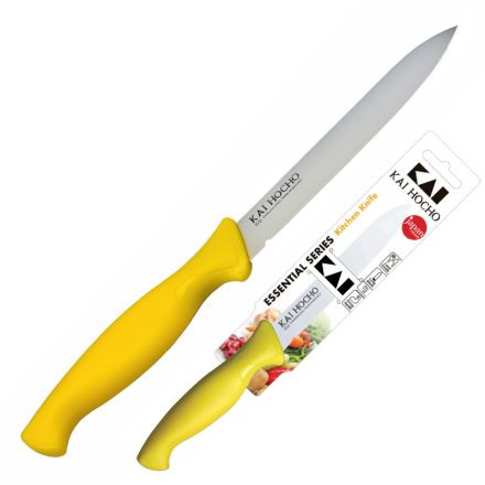 KAI Hocho Kitchen Knife Plain Yellow 11 cm - Display Pack