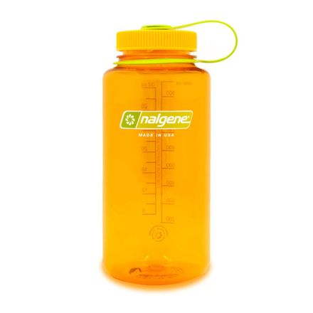 Nalgene Wide Mouth Sustain Water Bottle Clementine w/Orange Cap 1L