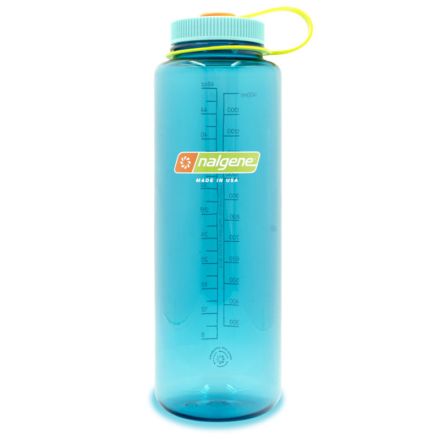 Nalgene Wide Mouth Sustain Silo Water Bottle Cerulean w/Surfer Cap 1.4L