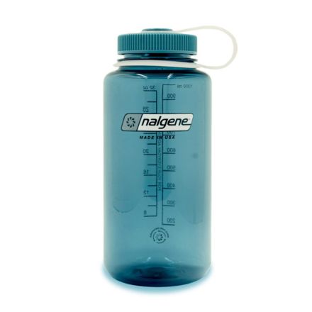 Nalgene Wide Mouth Sustain Water Bottle Cadet w/Cadet Blue Cap 1L