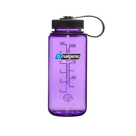 Nalgene Wide Mouth Sustain Water Bottle Purple w/Black Cap 400 ml