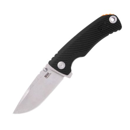 SOG Tellus ATK Assisted Liner Lock Black & Blaze Orange w/Stonewash Finished Blade