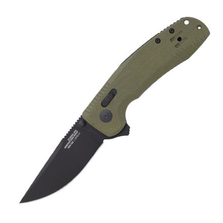 SOG TAC XR OD Green G10 Handle w/Cryo D2 Black Titanium Nitride Blade Finish