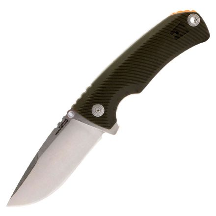 SOG Tellus FLK Frame Lock Olive Drab & Blaze Orange w/Stonewash Finished Blade