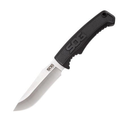 SOG Field Knife Satin Blade Finish w/Black Groove Cut-Out Sheath