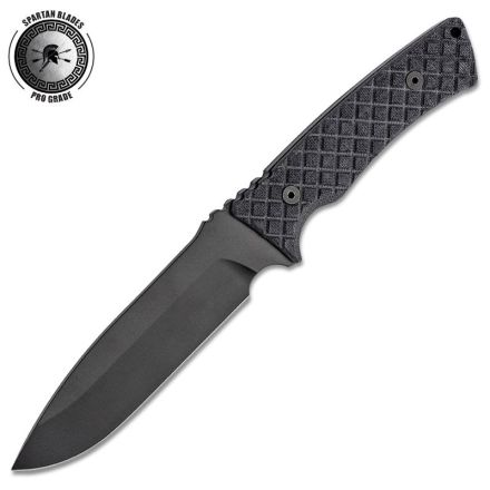 Spartan Damysus Black Micarta Handle w/Black Epoxy Powder Blade Coating & Retention Sheath