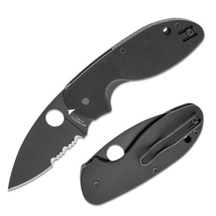 Spyderco Efficient Black G-10 w/Black ComboEdge Blade