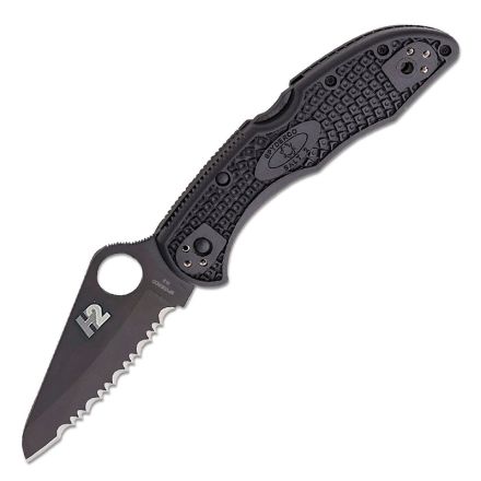 Spyderco Salt 2 Black FRN w/Black TiCN Coated H-2 Serrated Blade