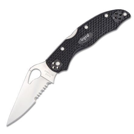 Spyderco Byrd Harrier 2 Black FRN Handle w/Satin ComboEdge Blade