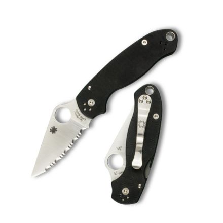 Spyderco Para 3 Black G10 Serrated Blade w/Compression Lock 