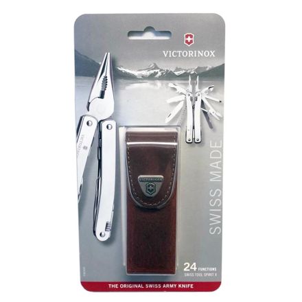 Victorinox Swiss Tool Spirit X w/Brown Leather Pouch - Blister