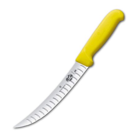 Victorinox Fibrox Curved Slaughter Knife Fluted Yellow - 20cm