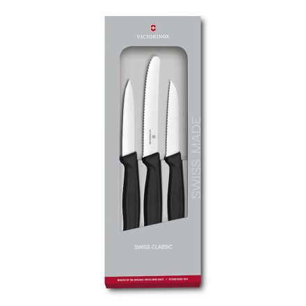 Victorinox Swiss Classic 3 Piece Paring Set in Gift Box - Black