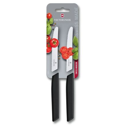 Victorinox Swiss Modern Table Knife 11 cm Black 2 Piece - Blister