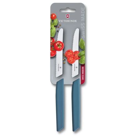 Victorinox Swiss Modern Table Knife 11 cm Blue 2 Piece - Blister