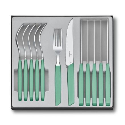 Victorinox Swiss Modern Table Set, 12 Piece w/Steak Knives Mint - Giftbox