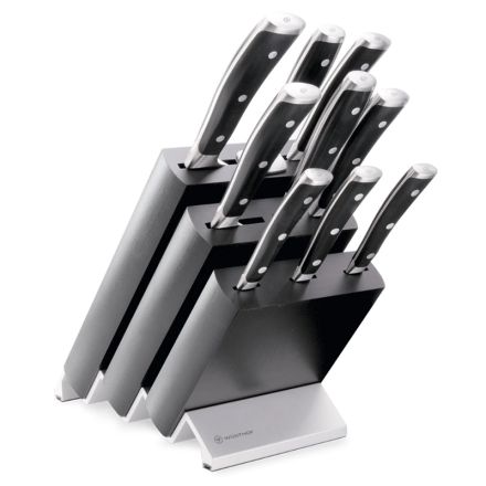 Wusthof Classic Ikon 9 Piece Knife Block Set - Black